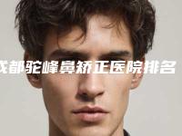 成都驼峰鼻矫正医院排名前十强,成都天使之翼医学美容院成为榜首,第八名医术精湛