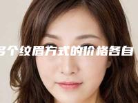 多个纹眉方式的价格各自是多少